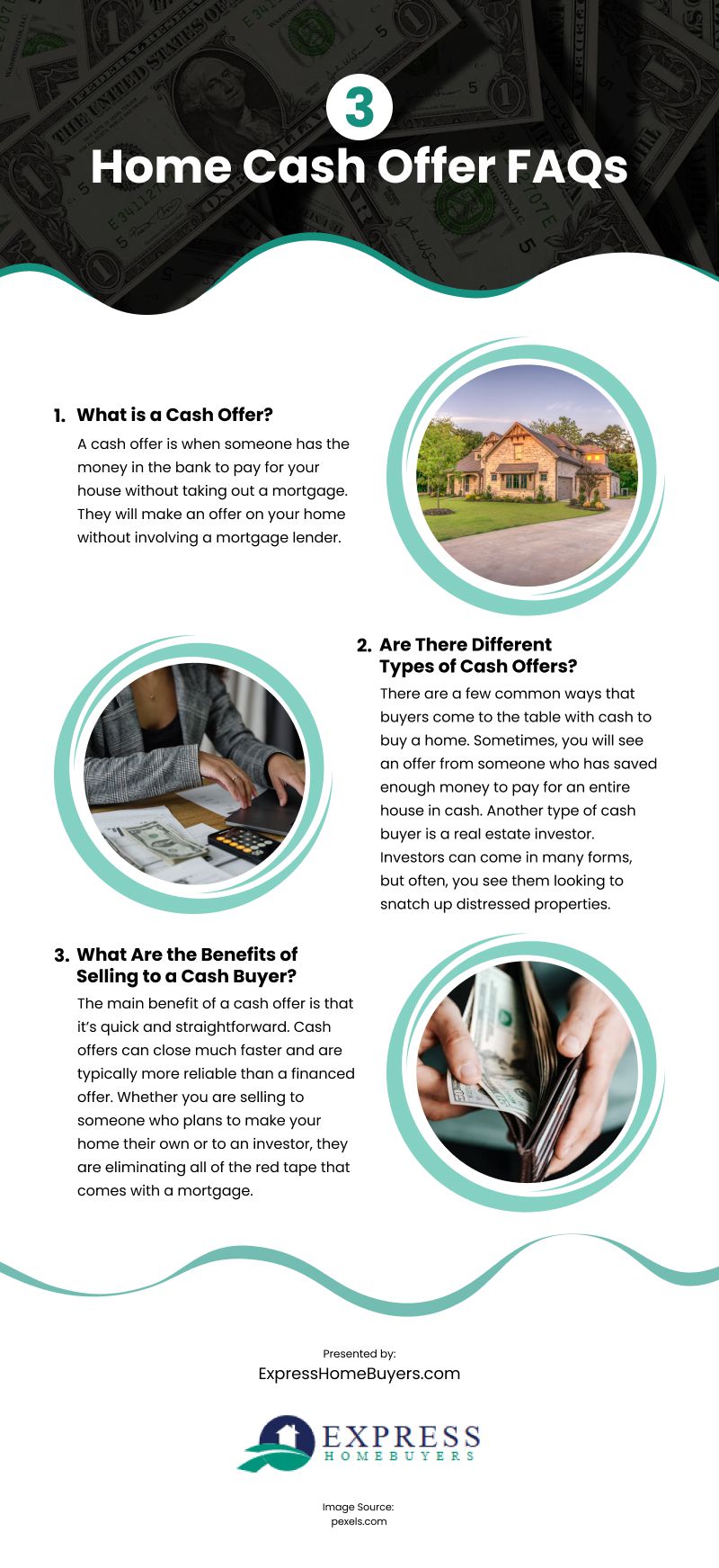 3 Home Cash Offer FAQs Infographic