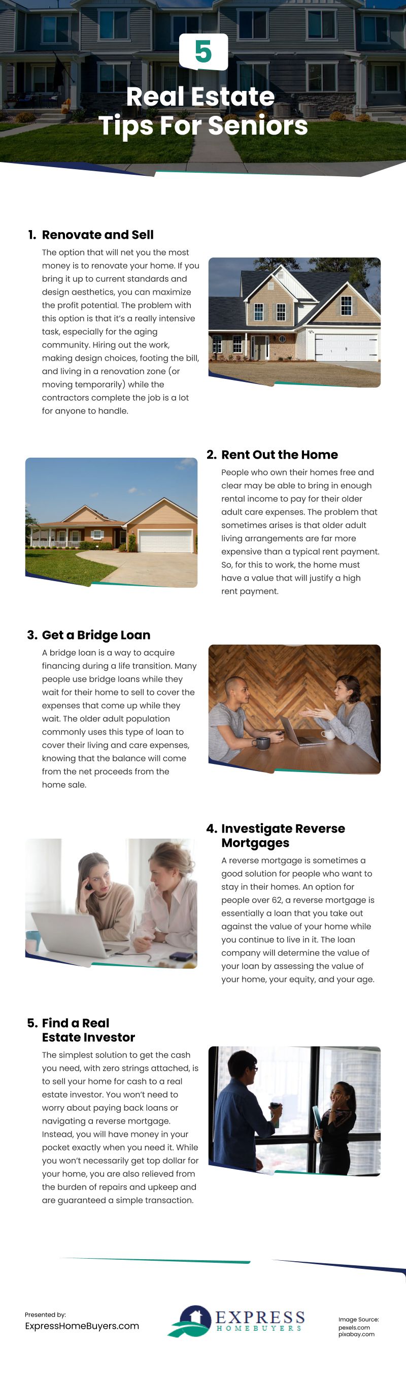 5 Real Estate Tips for Seniors Infographic